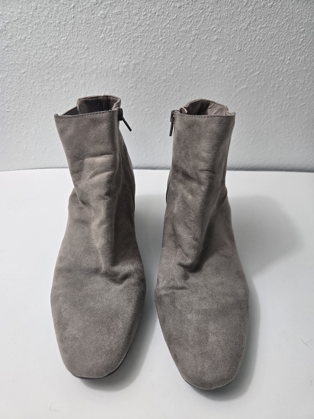 Kelly & Katie Suede Ankle Booties - Gray - Please Check Measurements